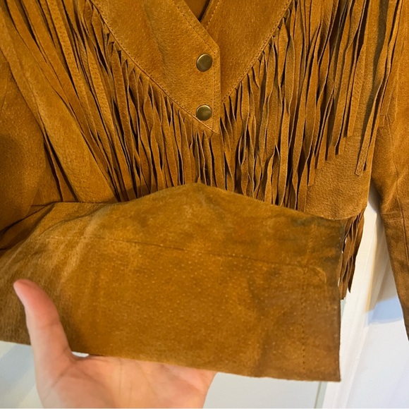 Forever 21 Fringe Jacket Pigskin Leather Lined - Picture 5 of 10
